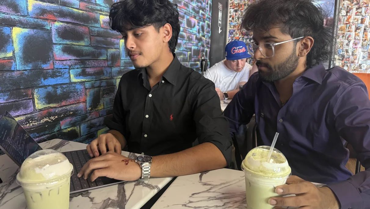 Mohammed working on a project